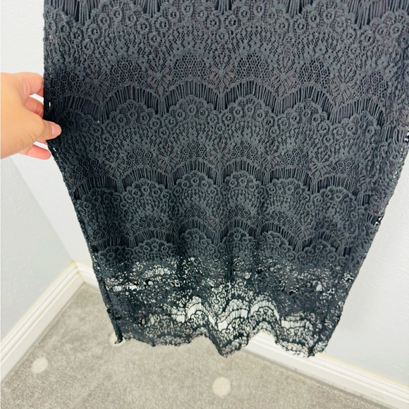 Free‎ People Intimately Black Peek a Boo Lace Dress Small - Picture 8 of 9